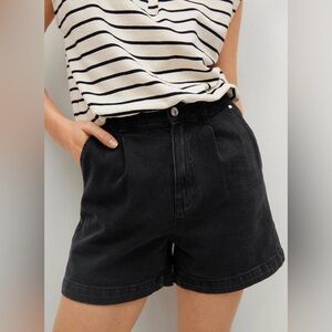 Mango Black Denim Shorts